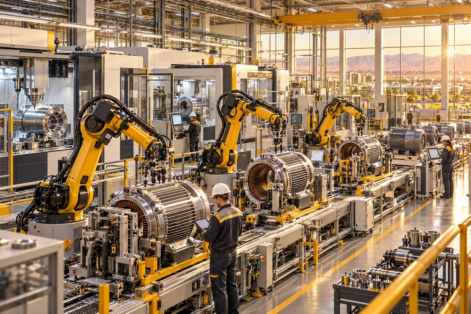 City concept, detail: the production floor